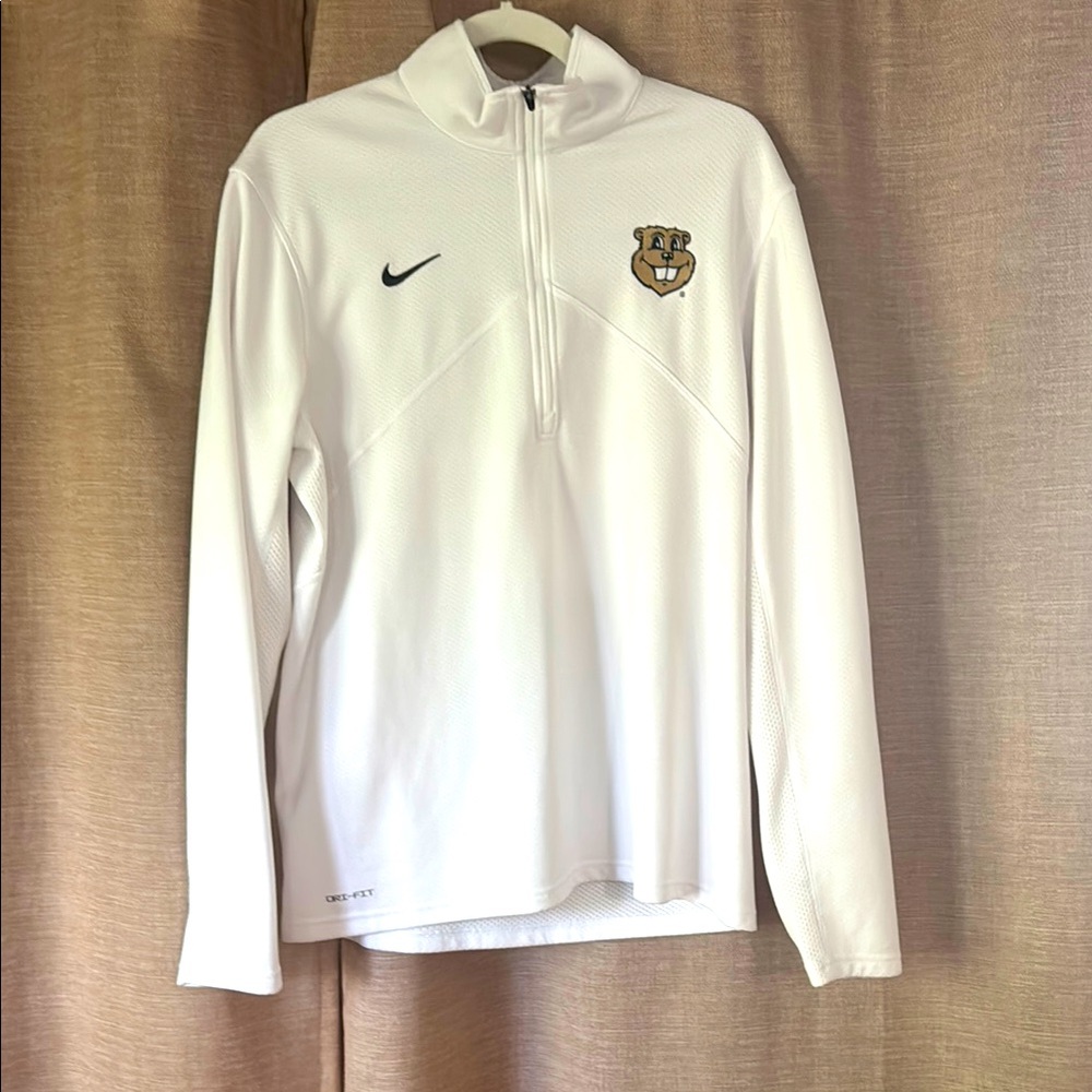 Nike White Dri-FIT Quarter-Zip Top